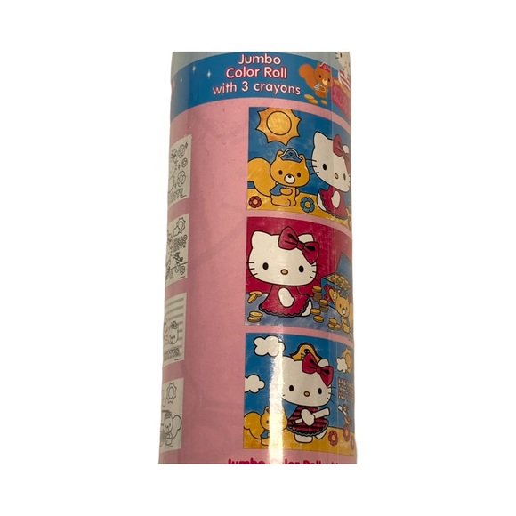 Hello Kitty Jumbo Color Roll With 3 Crayons # SIL-34206 By Sanrio New 2014 - Picture 2 of 15